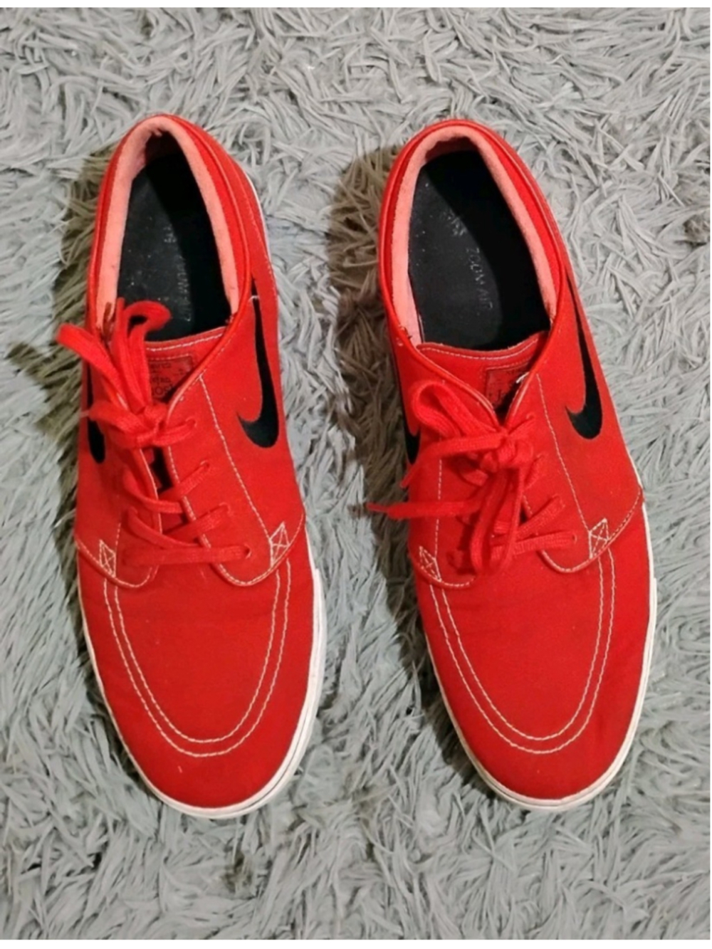 Nike SB Stefan Janoski Shoes Mens Size 14 Red Canvas Skateboarding 615957-603 - Picture 4 of 12